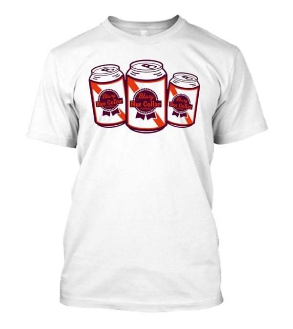 Blacksburg Virginia Tech University Hokies Bburg Blue Collar Football ACC Cans T-Shirt
