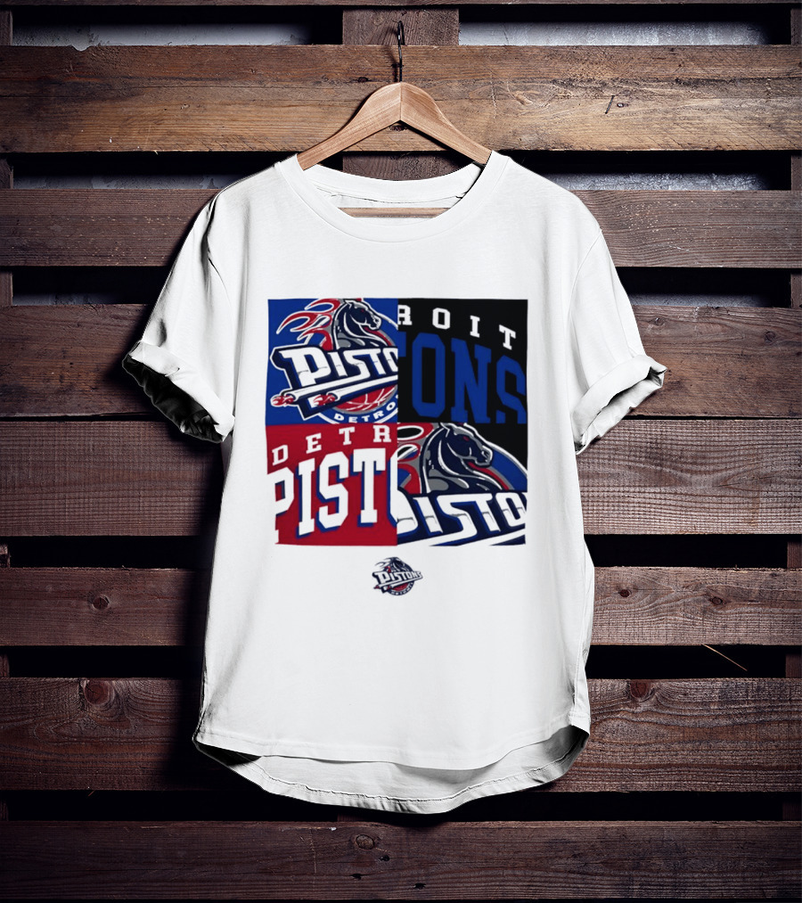 Detroit Pistons NBA Mashup Basketball Sports T-Shirt