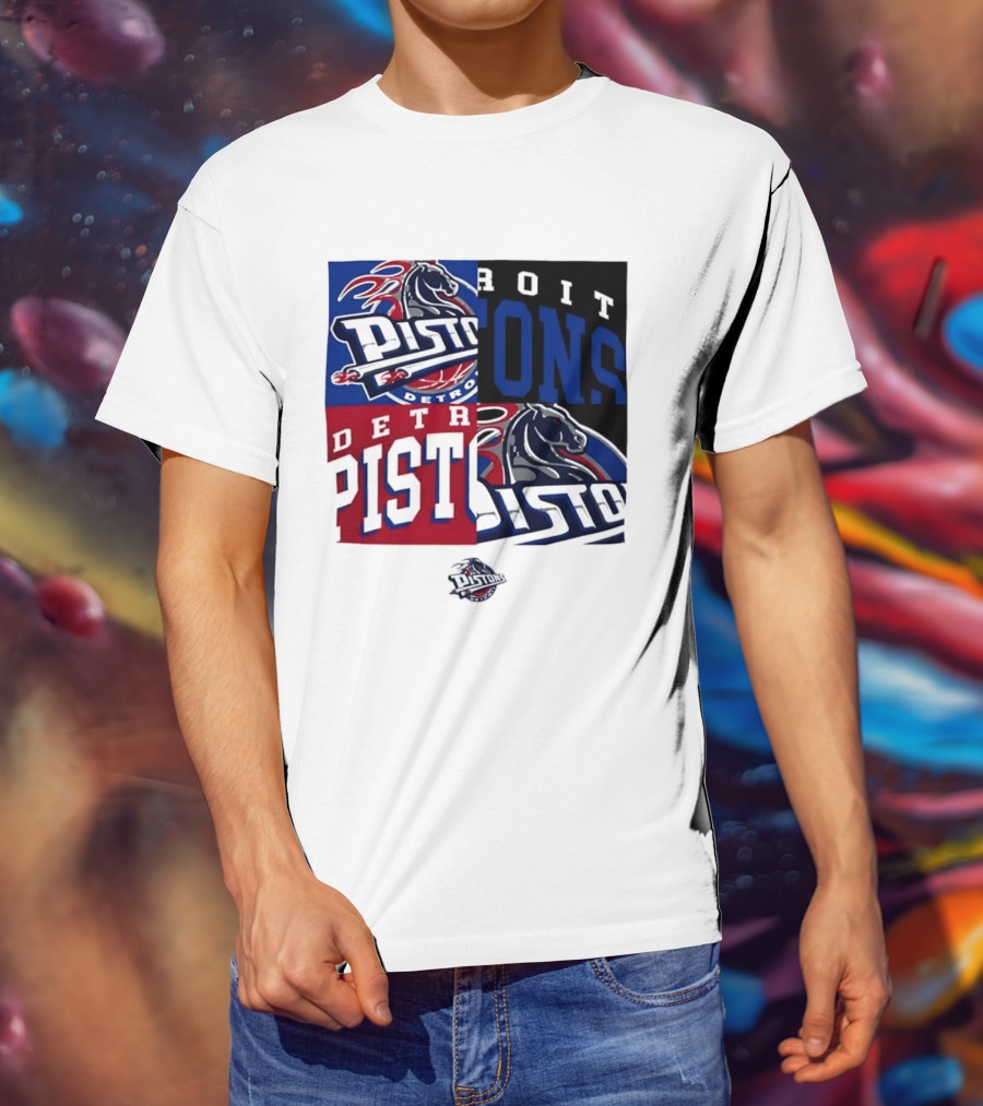 Detroit Pistons NBA Mashup Basketball Sports T-Shirt