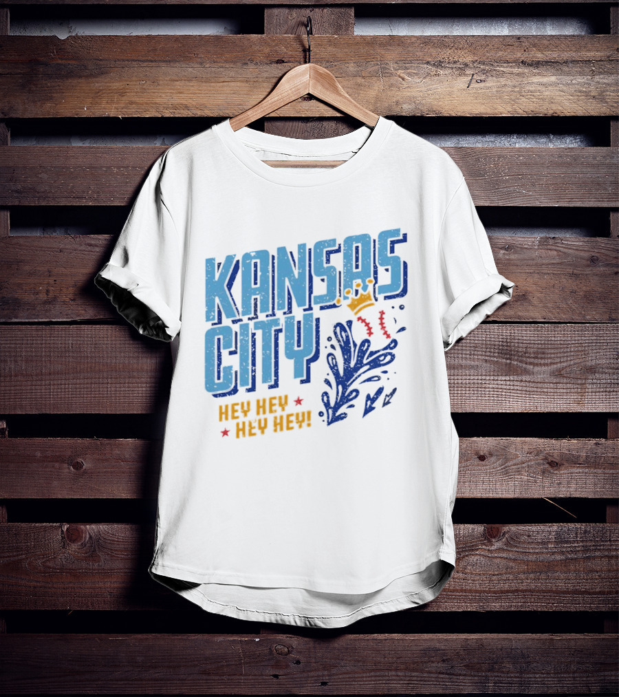 Kansas City Royals Hey Hey Hey Major League Baseball Kauffman Stadium T-Shirt