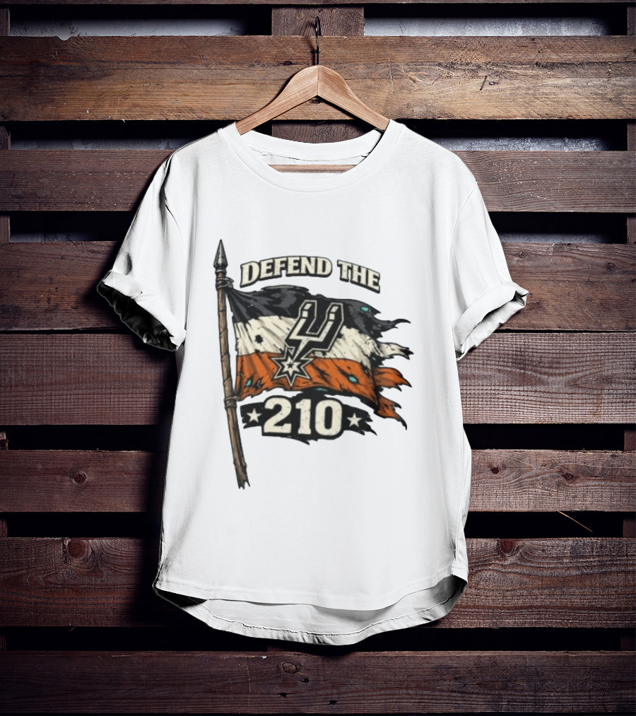 Defend The 210 Spurs Basketball Flag Banner T-Shirt