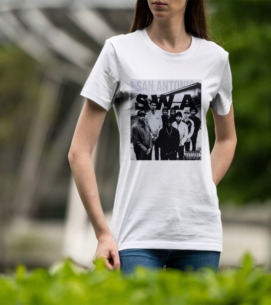 San Antonio Swa Paradvisory Explicit Content 210 Spurs Black And White Group T-Shirt