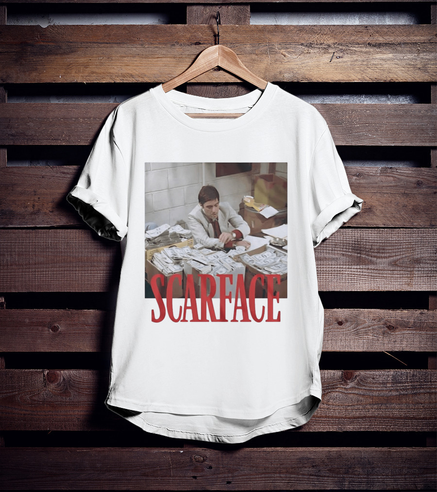 Scarface Tony Montana Al Pacino Money Scene T-Shirt