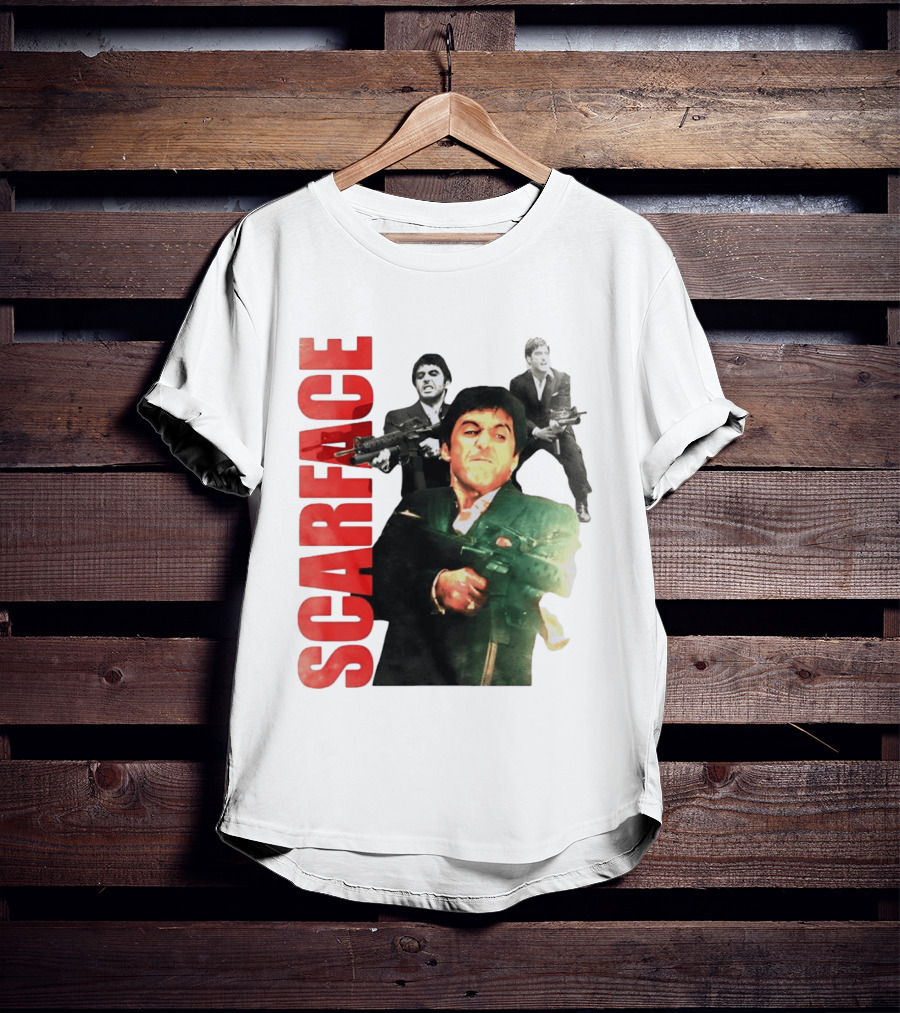 Scarface Tony Montana Al Pacino 1983 Miami Iconic Movie Moment T-Shirt