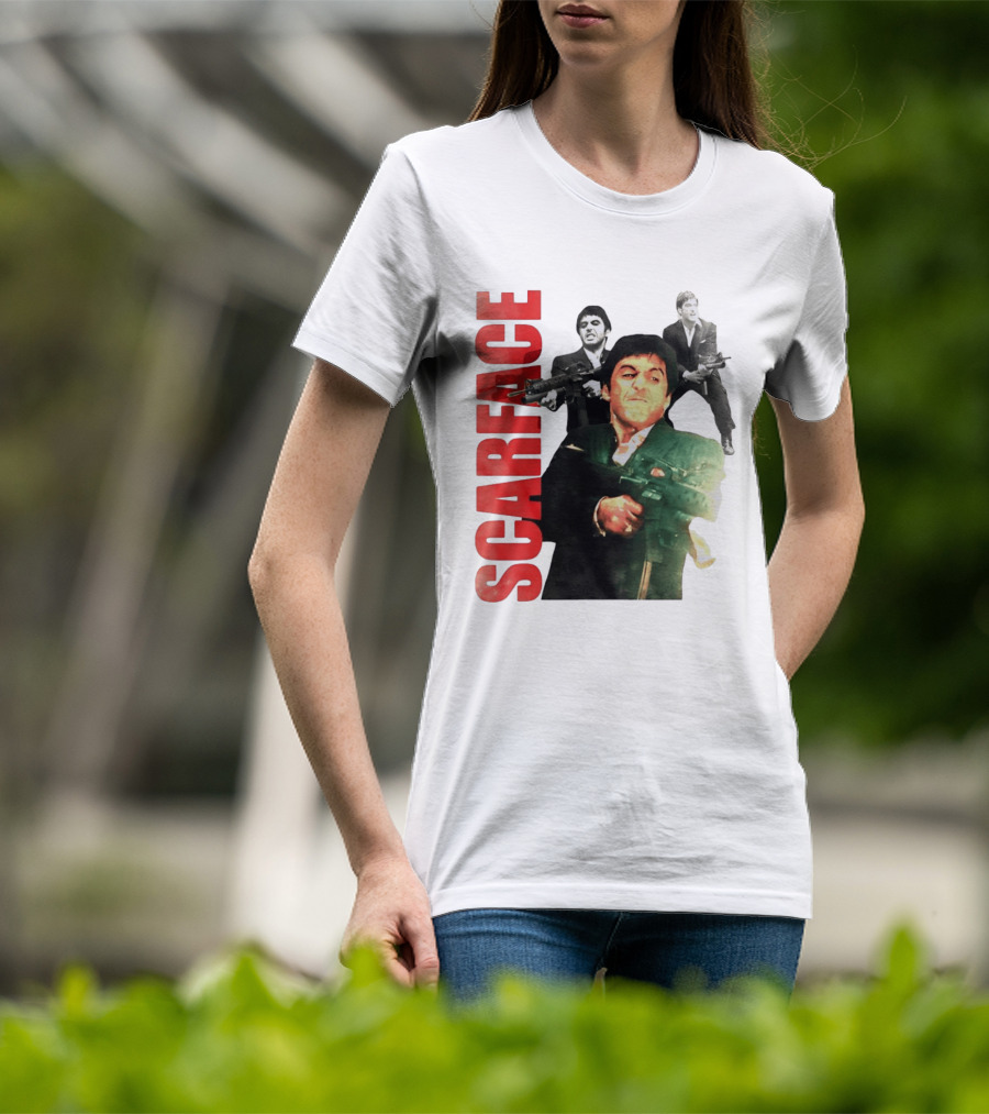 Scarface Tony Montana Al Pacino 1983 Miami Iconic Movie Moment T-Shirt