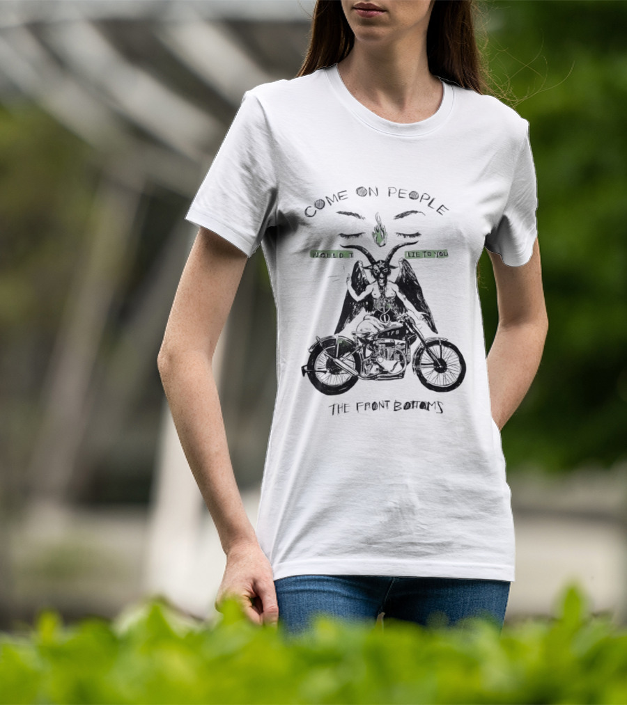 The Front Bottoms Come On People Would I Lie To You Motorcycle Baphomet T-Shirt