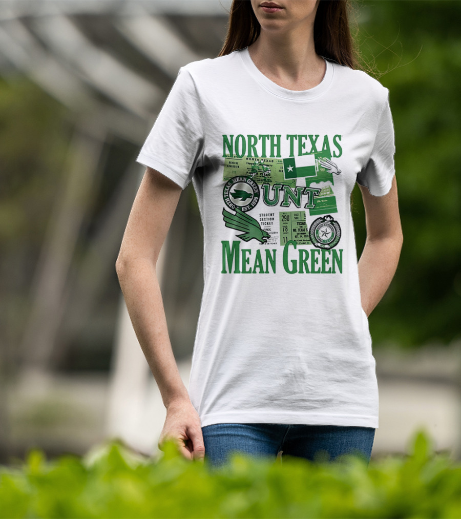 North Texas Mean Green UNT Fouts Field 1890 Football Tickets Memorabilia T-Shirt