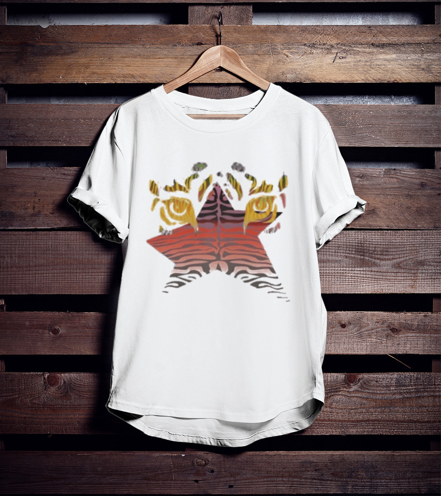 Bodega Beautiful Animal Star Stripes And Flames T-Shirt