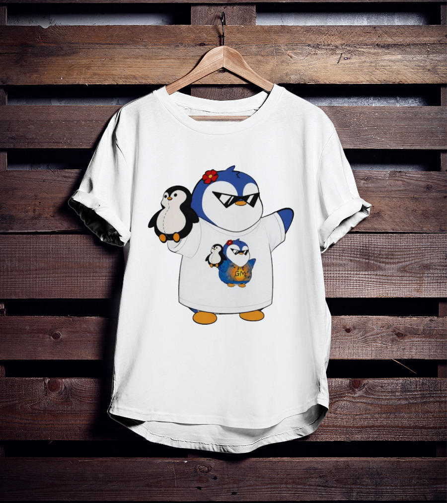 GM Penguin Sunglasses Flower Holding Plush Smaller GM Penguin T-Shirt