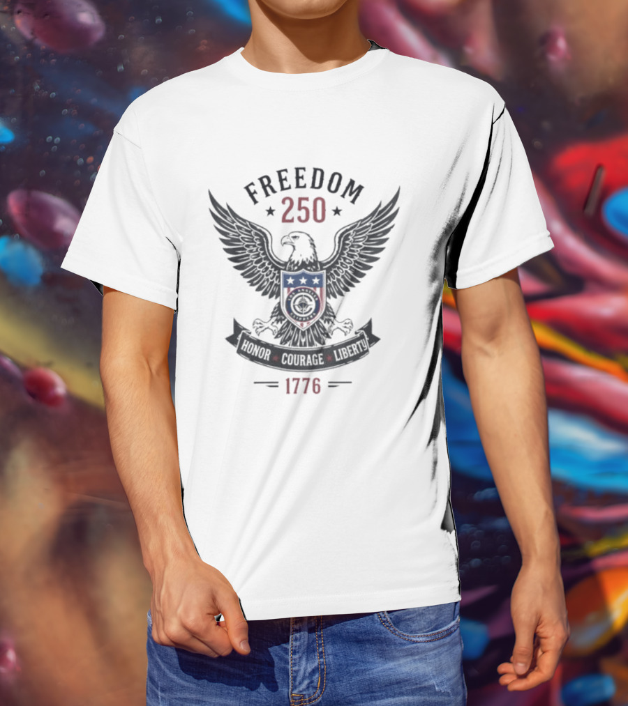 Freedom 250 Bald Eagle Honor Courage Liberty 1778 T-Shirt