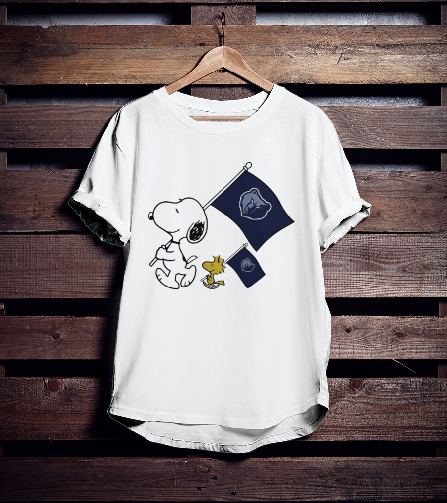 Memphis Grizzlies Snoopy Woodstock NBA Flags Basketball Team T-Shirt