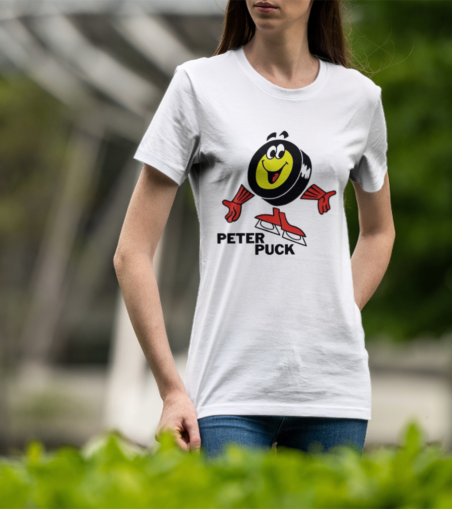 Peter Puck Cartoon Character Hockey T-Shirt