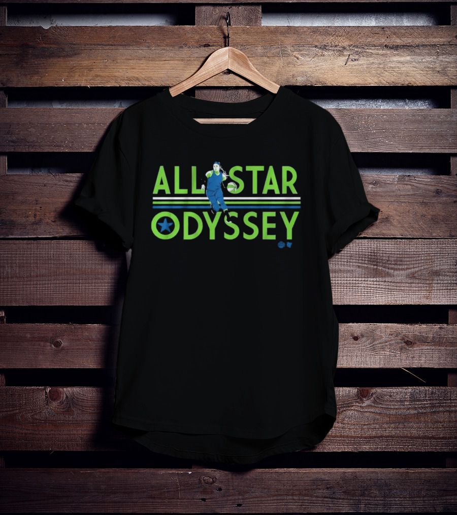 All Star Odyssey Basketball Player With Blue And Green Star T-Shirt