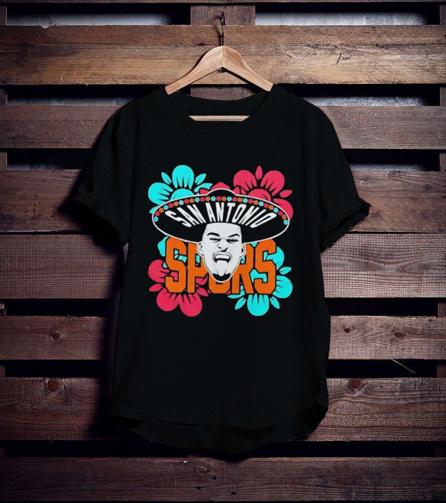 San Antonio Spurs Dejounte Murray Floral Sombrero T-Shirt