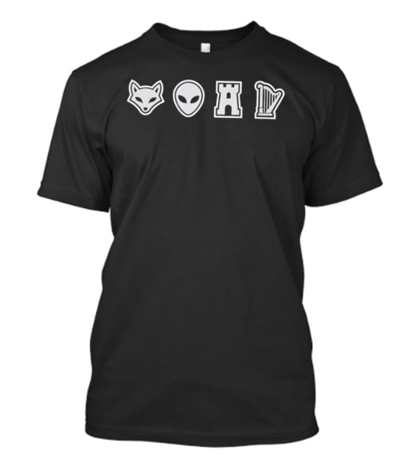 Fox Alien Extraterrestrial Chess Rook Harp T-Shirt