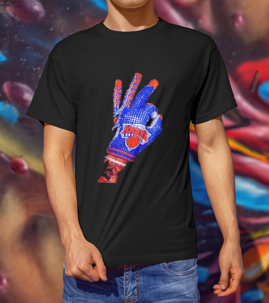 New York Knicks NBA Frenchoo Basketball Fan Glove T-Shirt