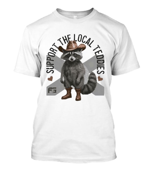 Raccoon Cowboy Support The Local Teddies T-Shirt