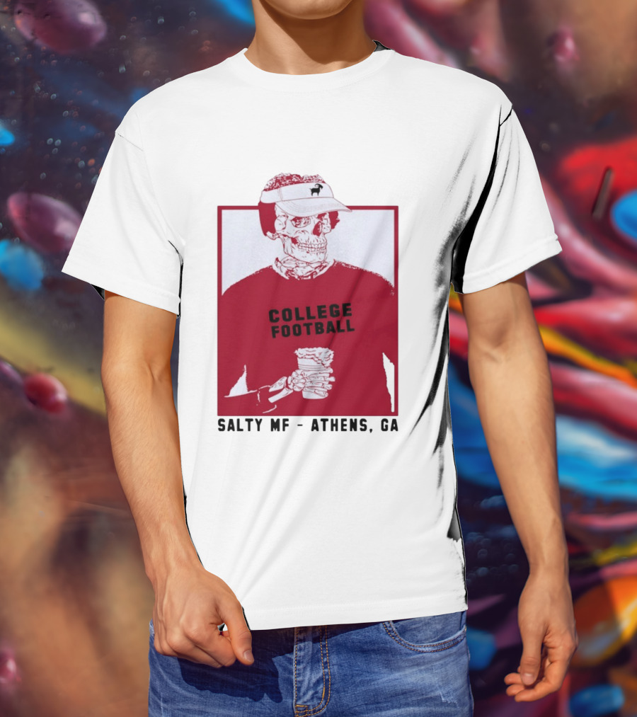 Skeleton College Football Athens Georgia Salty MF Gameday T-Shirt