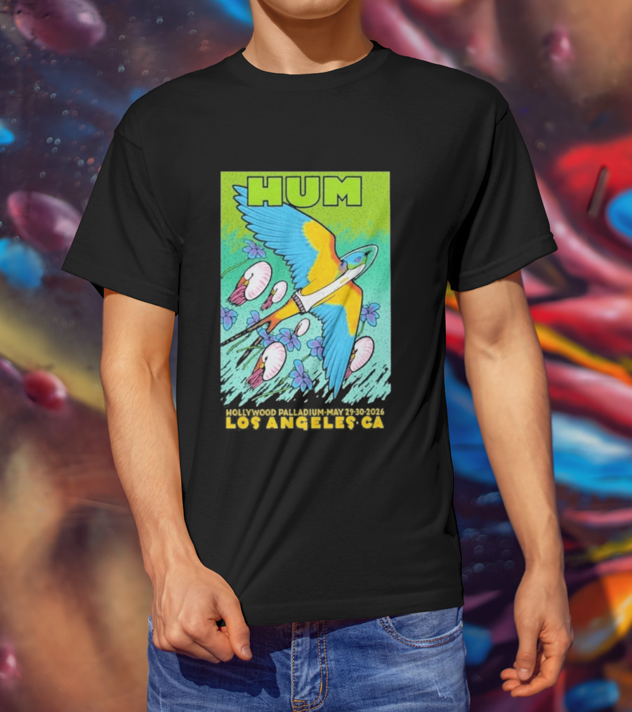 Hum Los Angeles May 29 + 30 2026 CA Vibrant Bird And Flowers T-Shirt