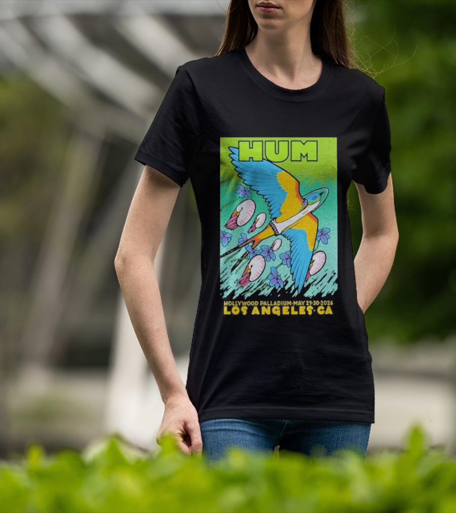 Hum Los Angeles May 29 + 30 2026 CA Vibrant Bird And Flowers T-Shirt