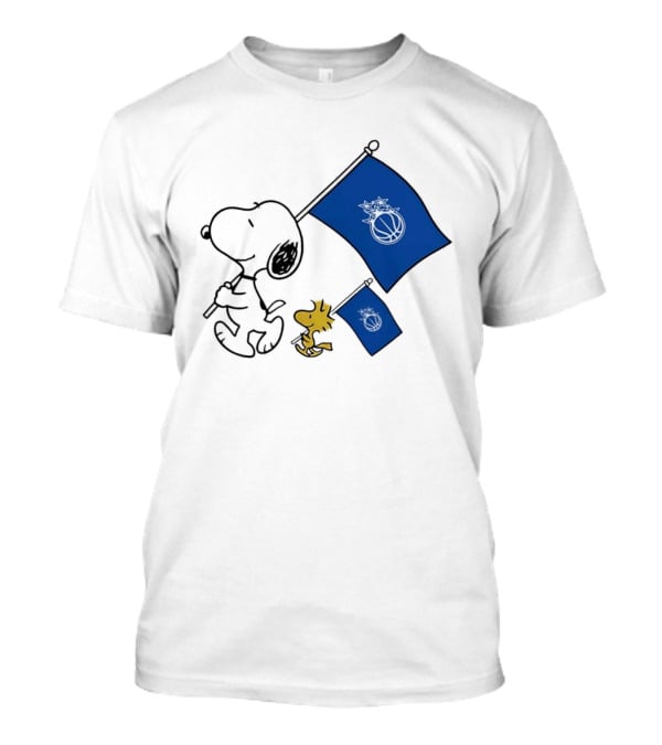 Snoopy And Woodstock Orlando Magic Team Flags Support T-Shirt