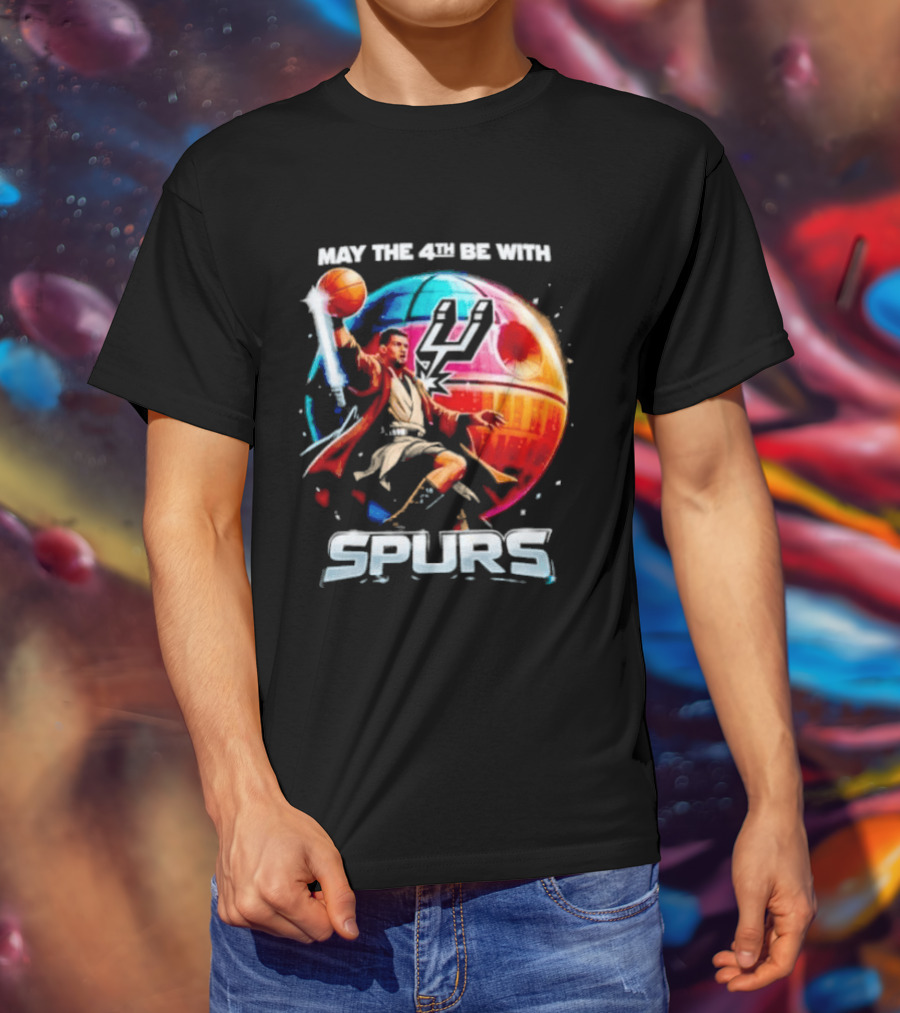 May The 4th Be With Spurs Star Wars Basketball Jedi 2026 T-Shirt