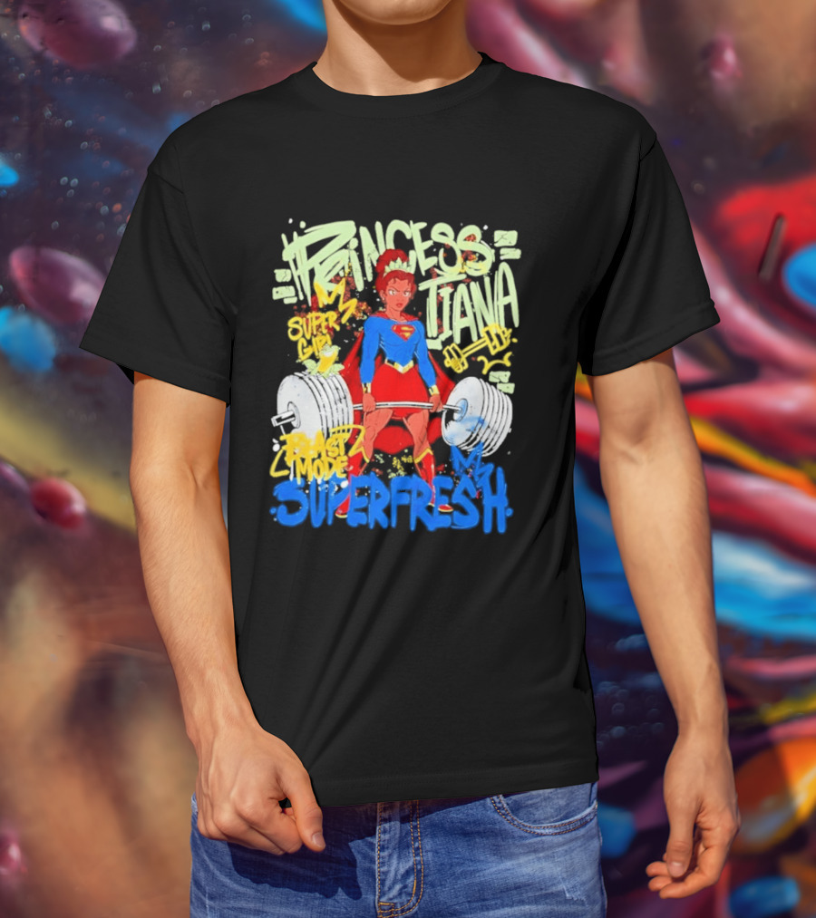 Princess Tiana Supergirl Beast Mode Superfresh Strength Powerlifting T-Shirt