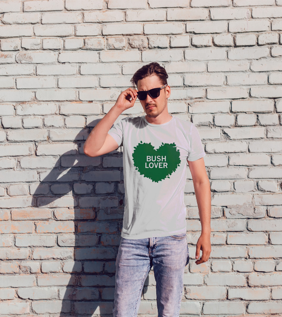 Bush Lover Green Heart Shape T-Shirt