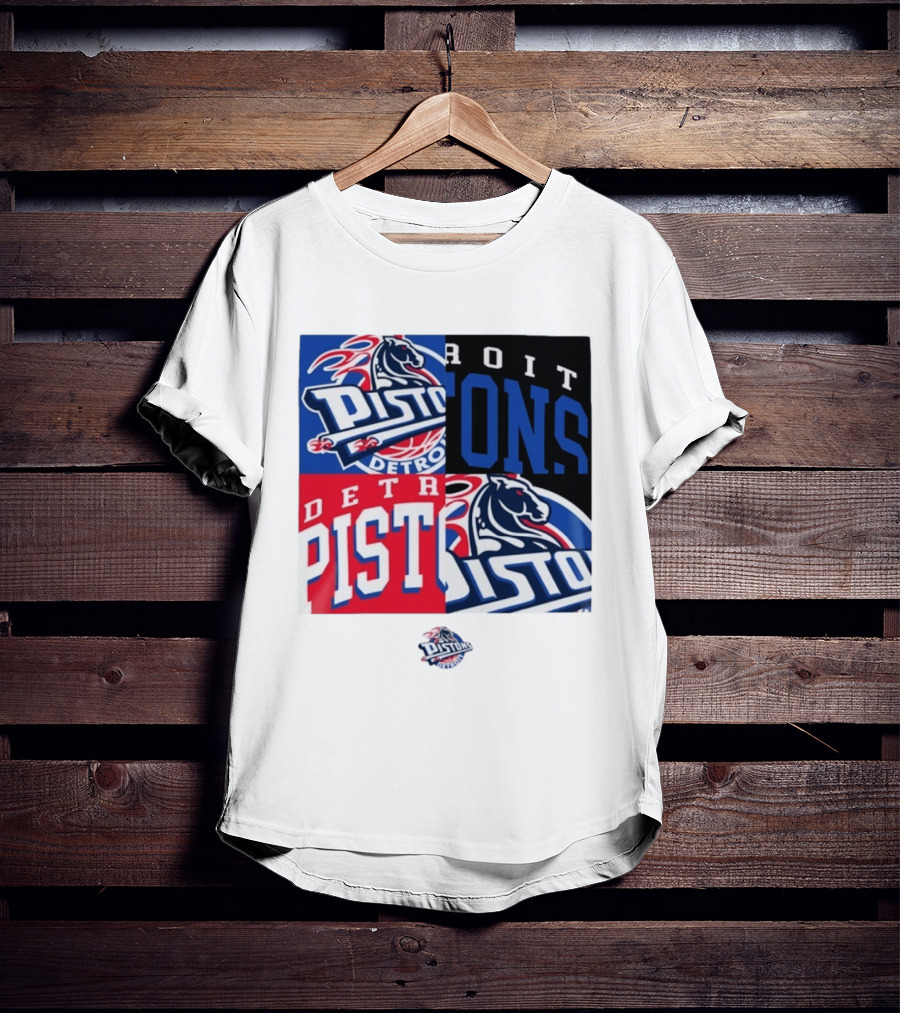Detroit Pistons New Era Block PISTONS DETROIT Basketball T-Shirt