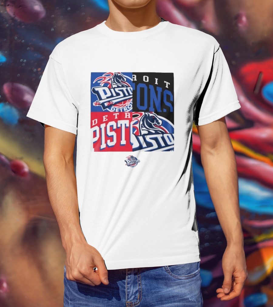 Detroit Pistons New Era Block PISTONS DETROIT Basketball T-Shirt