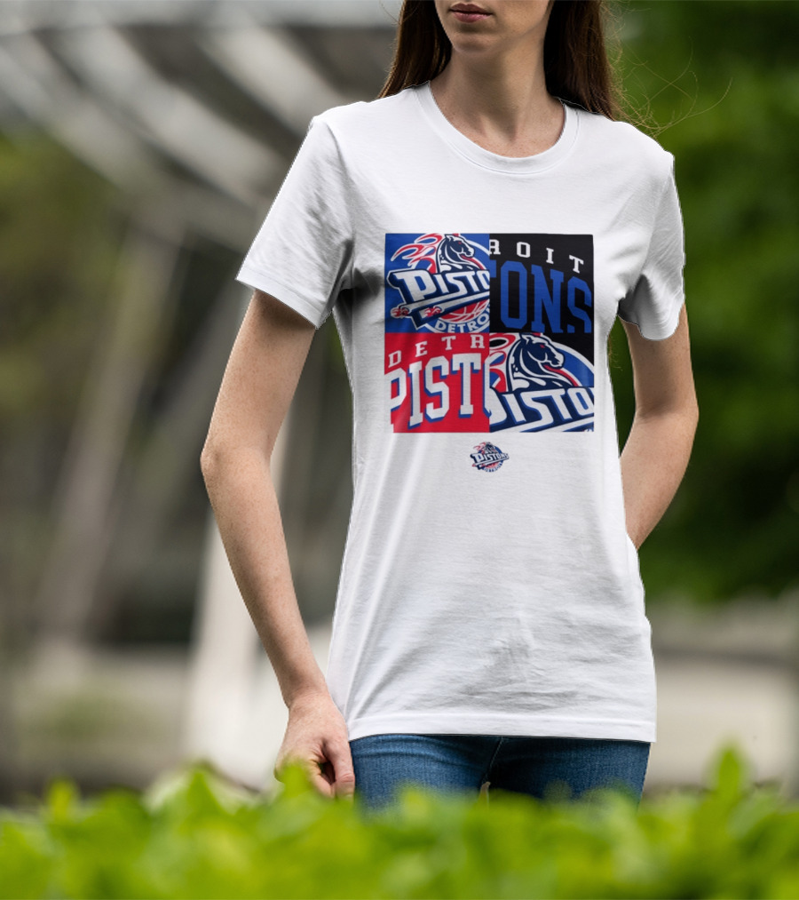 Detroit Pistons New Era Block PISTONS DETROIT Basketball T-Shirt