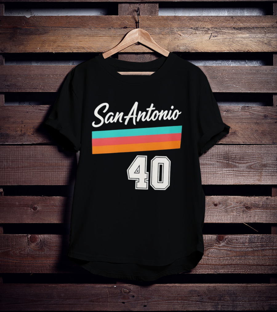 San Antonio Spurs NBA San Antonio 40 Retro Stripes T-Shirt