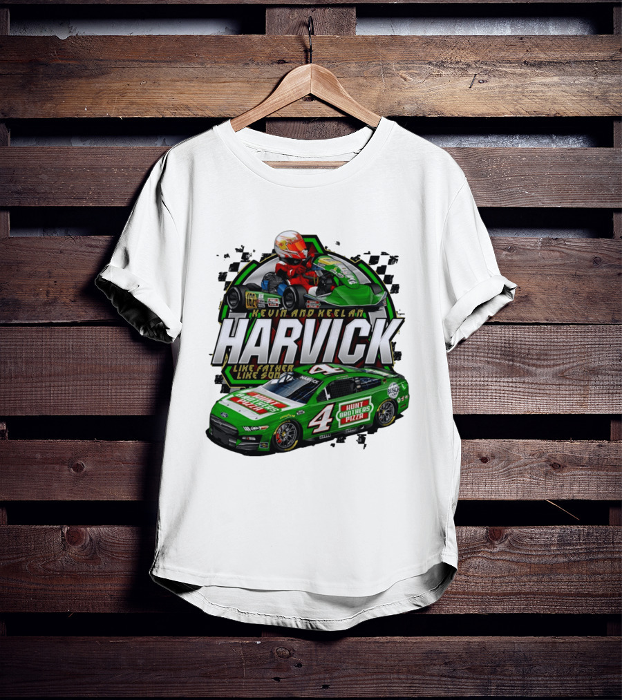 Kevin Keelan Harvick NASCAR 4 Hunt Brothers Pizza Busch Light Like Father Like Son T-Shirt