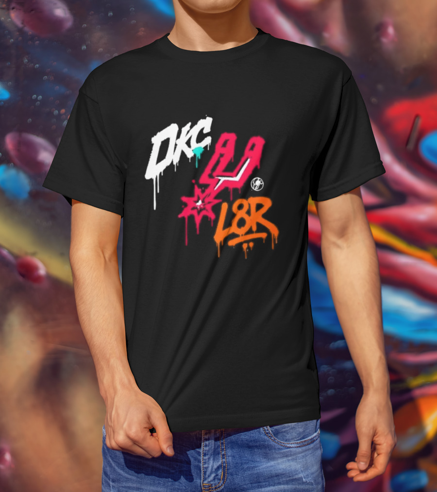 OKC Spurs U L8R Basketball Graffiti T-Shirt