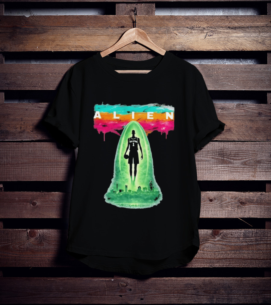 Victor Wembanyama Alien San Antonio Spurs NBA Skyline T-Shirt