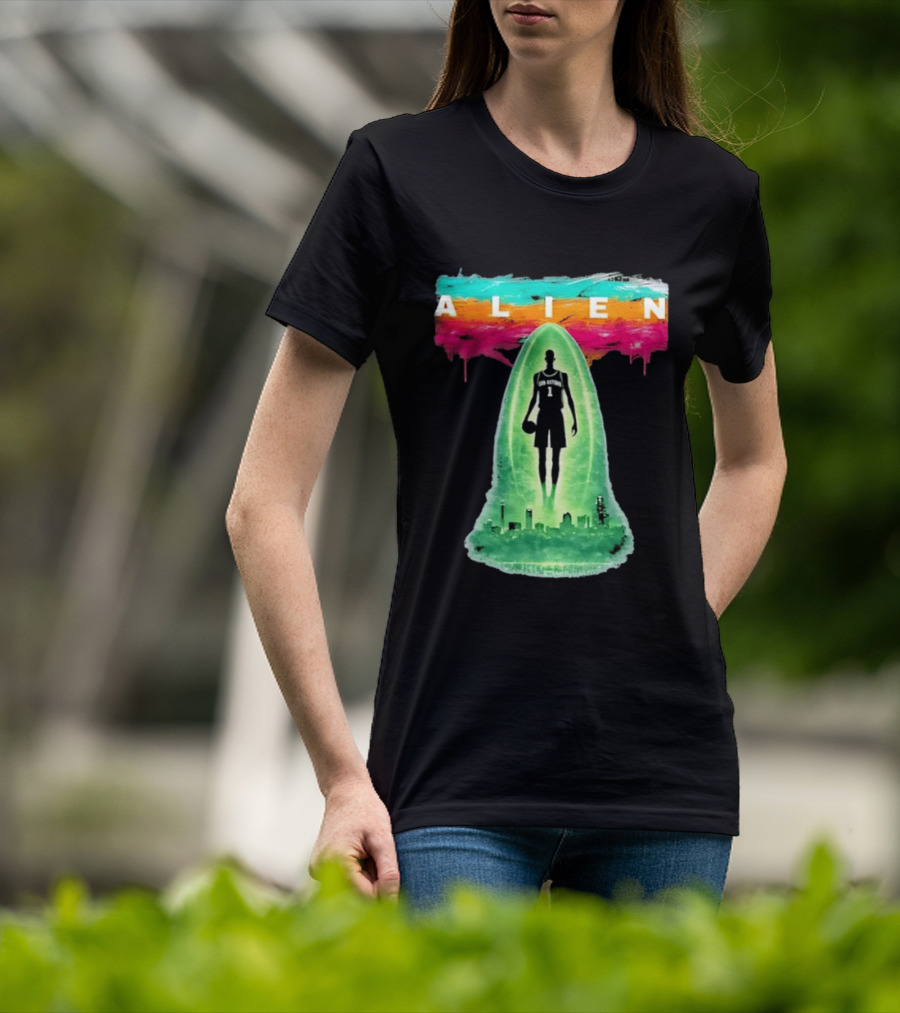 Victor Wembanyama Alien San Antonio Spurs NBA Skyline T-Shirt