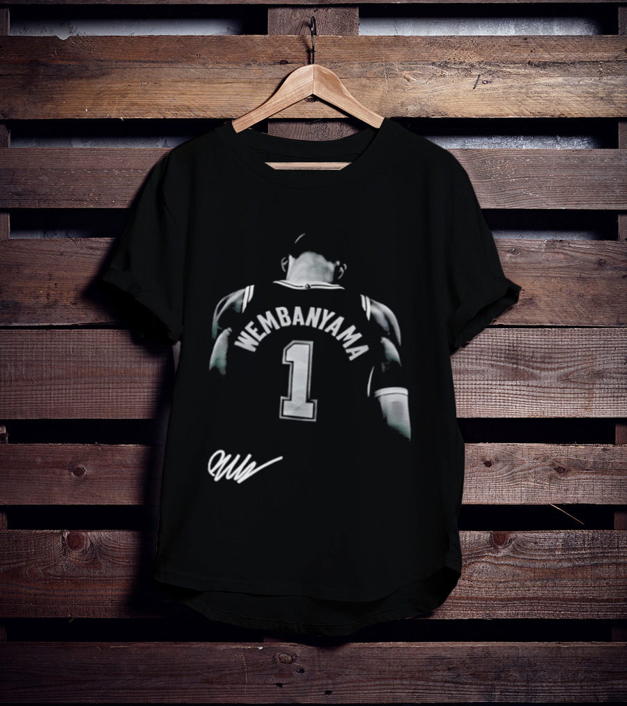 Victor Wembanyama San Antonio Spurs NBA Jersey Number 1 Signature T-Shirt