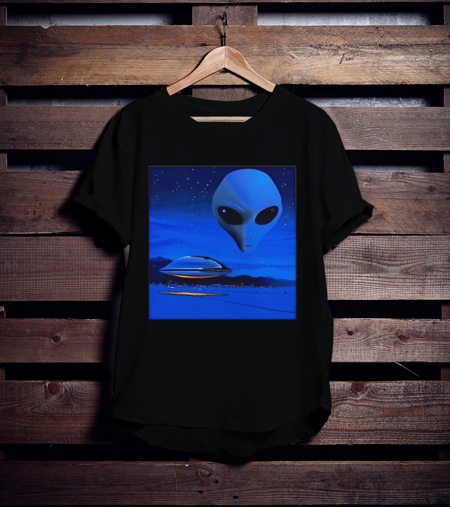 Aline UFO Portrait Night Sky Scene T-Shirt