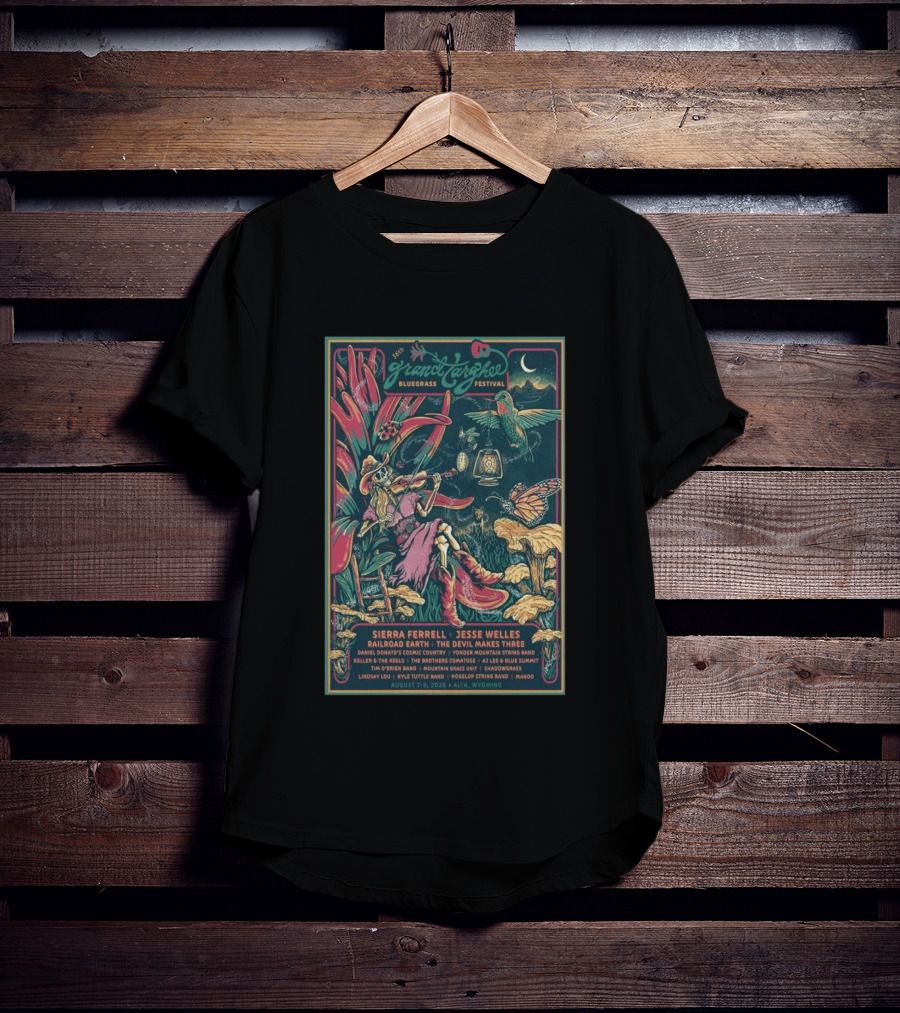 Grand Targhee Bluegrass Festival Aug 7 9 2026 Sierra Ferrell Jesse Welles Railroad Earth Alta Wyoming T-Shirt