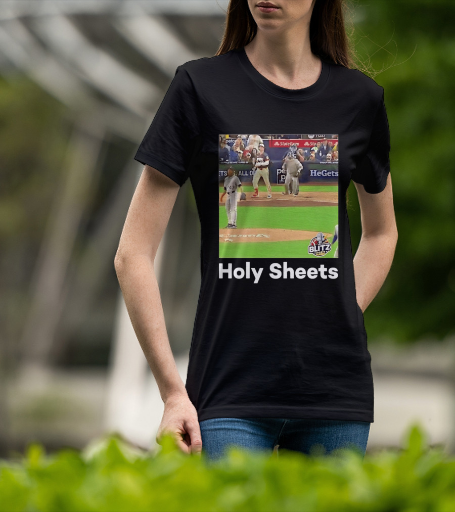Mason Miller Holy Sheets Blitz Sports MLB HeGets State Farm Waffle Beanie T-Shirt