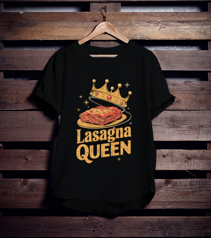 Lasagna Queen Italian Pasta Culinary Royalty Crown Slice Serving T-Shirt