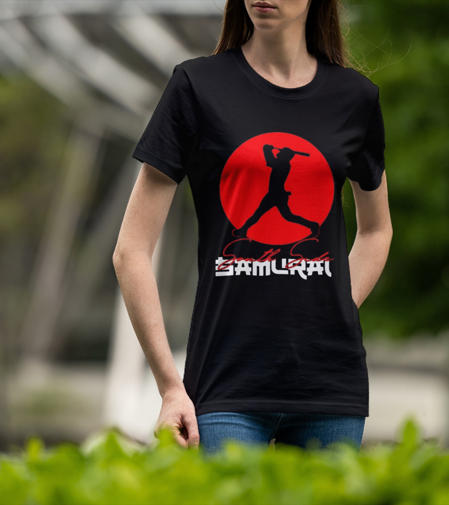 Samurai Baseball Stride Dark Red Circle Sōru Geki T-Shirt