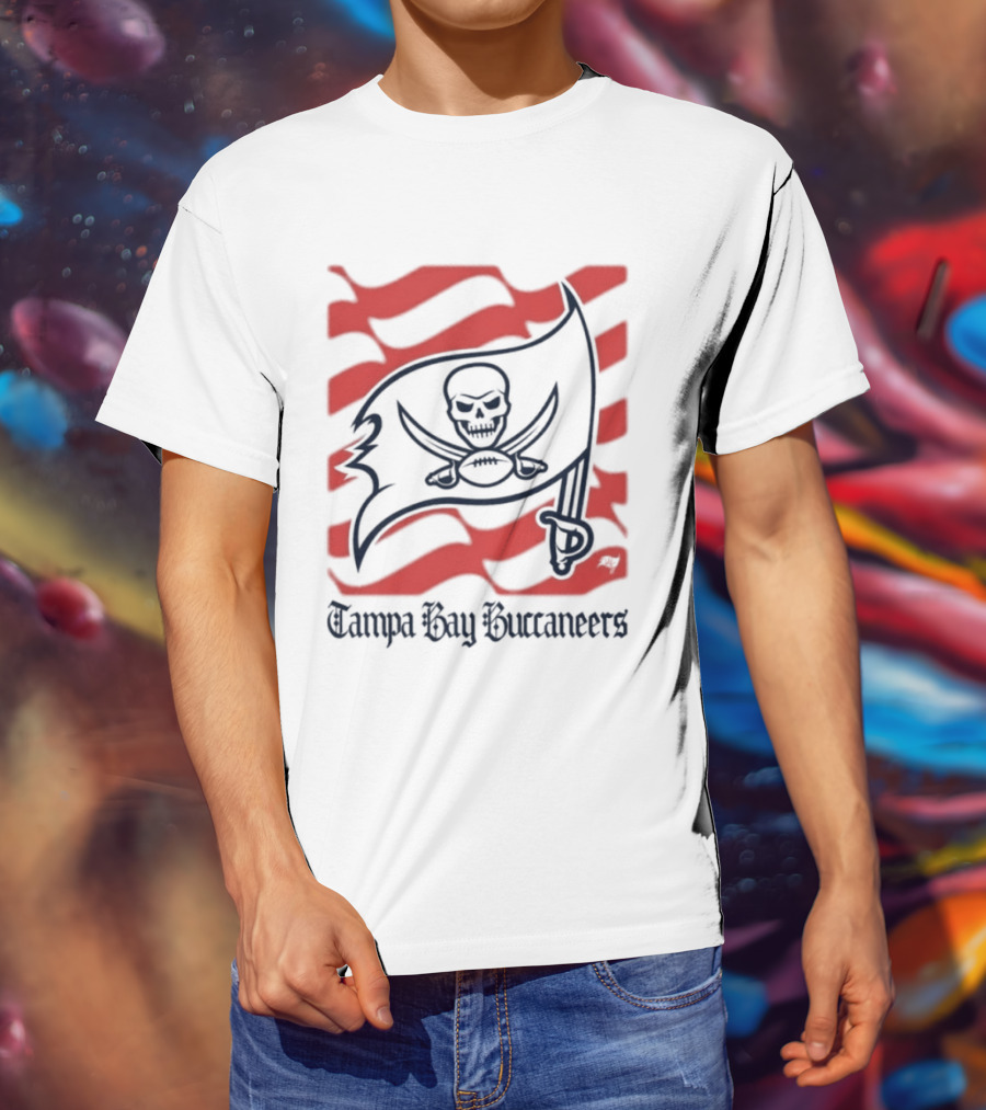 Tampa Bay Buccaneers Flag Skull And Cross Swords T-Shirt