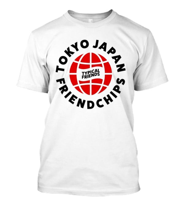 Tokyo Japan Friendchips Typical Friends Red Globe T-Shirt