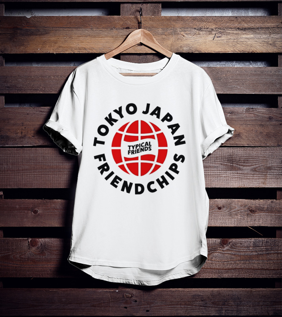 Tokyo Japan Friendchips Typical Friends Red Globe T-Shirt