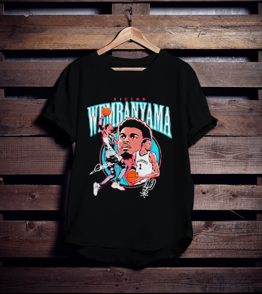 Victor Wembanyama San Antonio Spurs NBA Basketball Player Action Collage T-Shirt