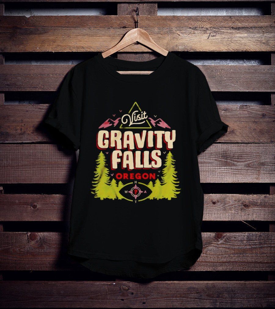 Visit Gravity Falls Oregon Pines Mountains Eye T-Shirt