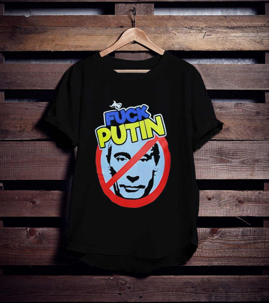 FUCK PUTIN Red Circle Icon With Blue And Yellow T-Shirt