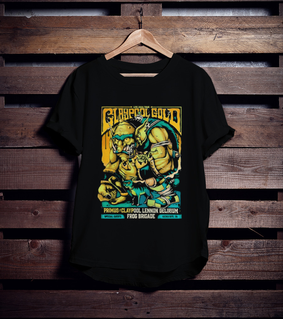 Primus Claypool Lennon Delirium Frog Brigade Crypto Gold Monster T-Shirt