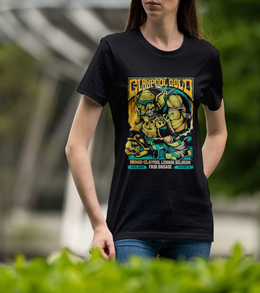 Primus Claypool Lennon Delirium Frog Brigade Crypto Gold Monster T-Shirt